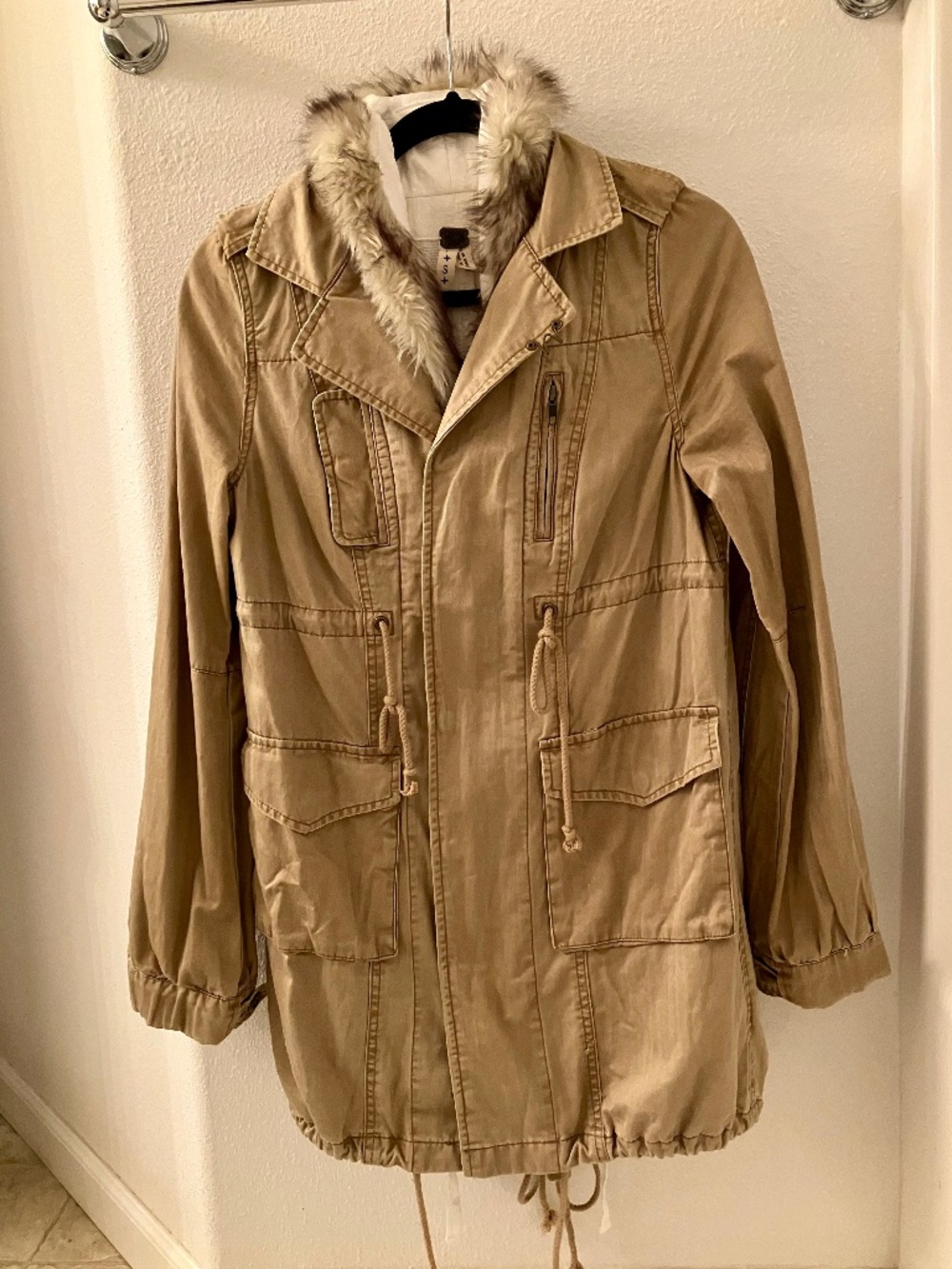We The Free Faux Fur Trimmed Parka in Vintage Khaki